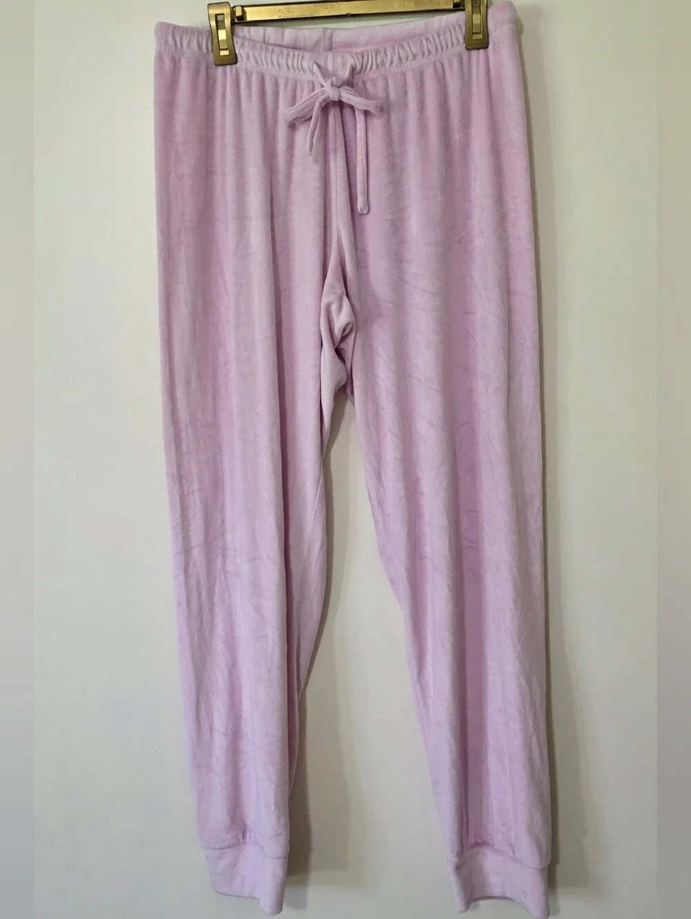 Juicy Couture Pink Velour Logo Lounge Pants McBling Y2K Downtown Girl Large